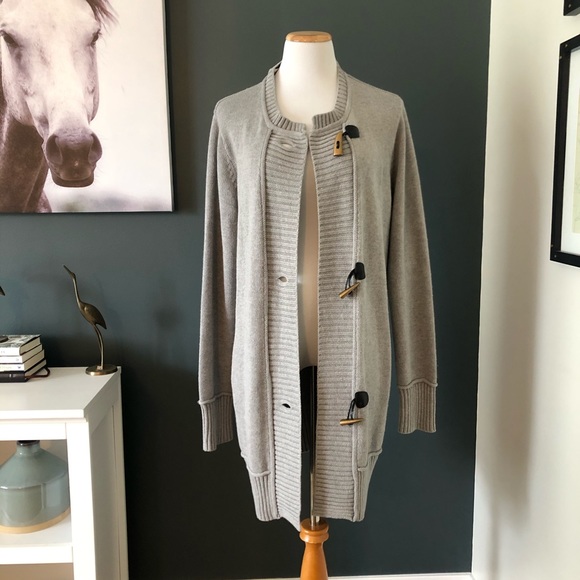 Cynthia Rowley Sweaters - NWT Cynthia Rowley Long Gray Toggle Sweater